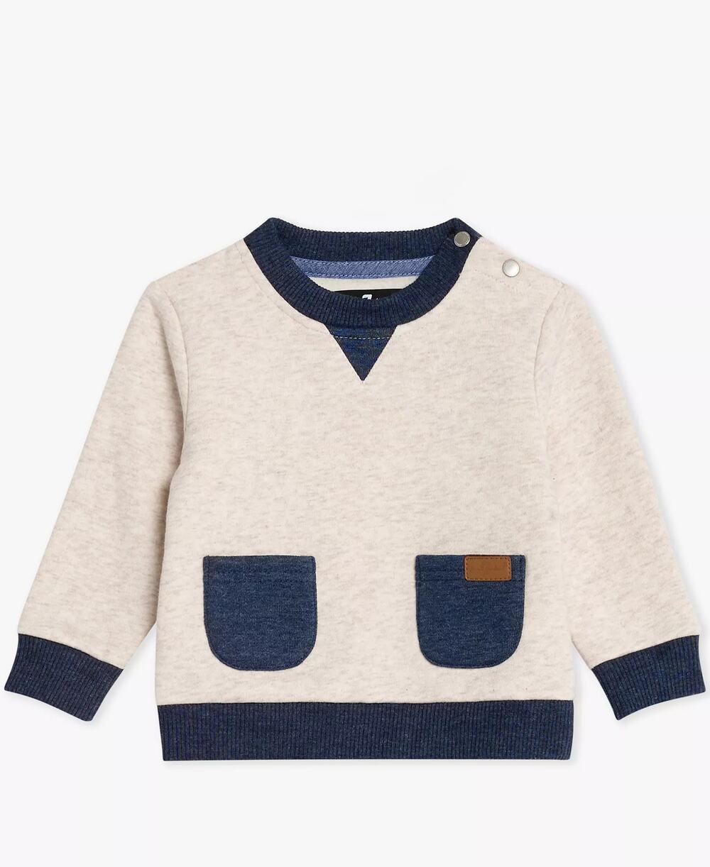 7 For All Mankind Cream Navy Blue Sweatshirt Baby Boys Size 24M 24 Months